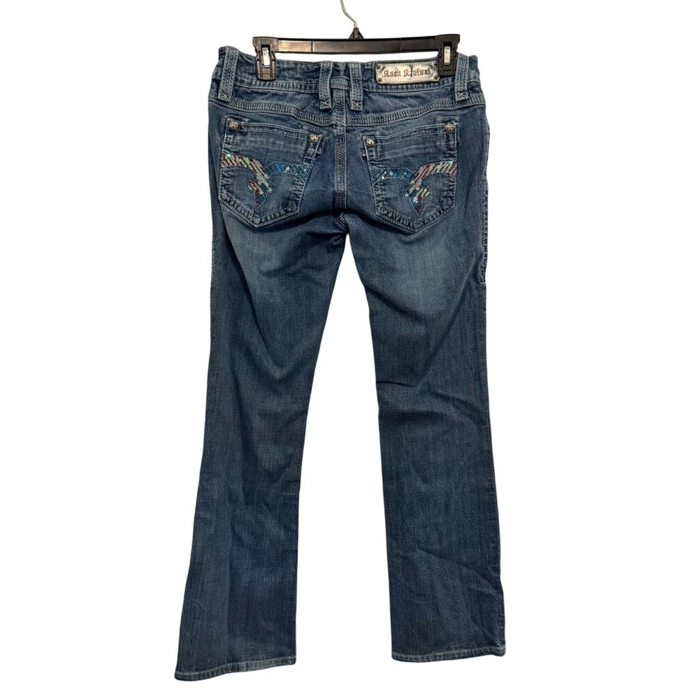 Rock Revival Rianna Bootcut Womens Jeans Size 30 Medium Wash Denim Low Rise